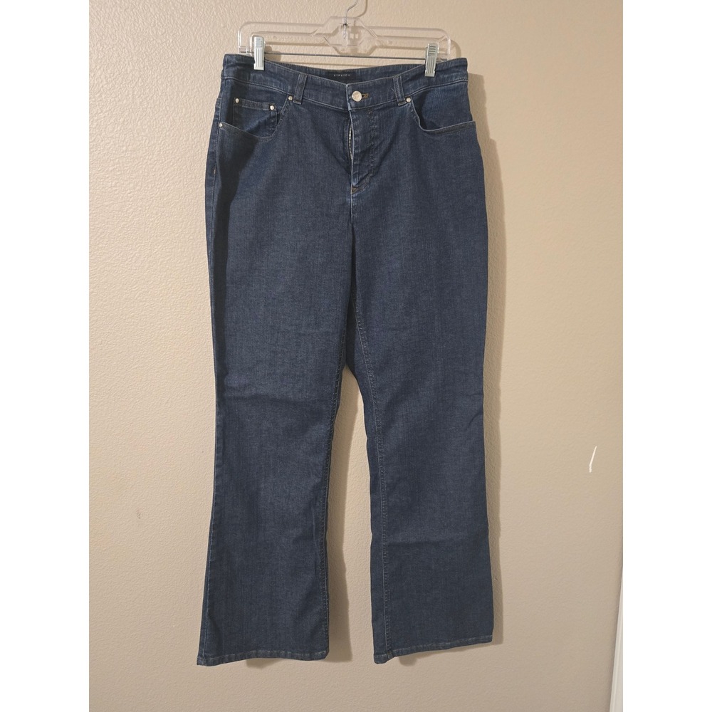 Anne Klein Stretch Jeans Womens 12 Dark Wash Boot cut Denim